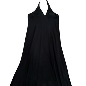 calvin klein black halter dress CALVIN KLEIN Black Halter Evening Gown With Silver Sequin Embellishment/new  With Tags